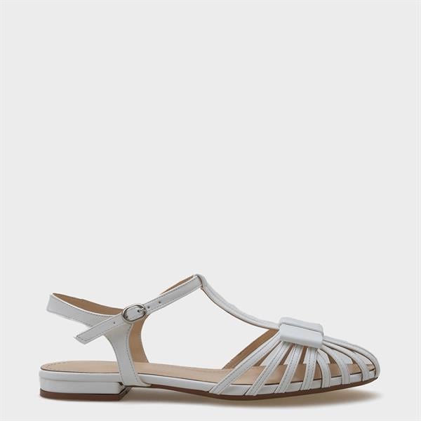 Capone Lattice Braided Women White Ballerinas image 2