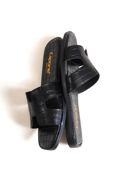 Capone Lauren Women Black Slide Flat Sandals image 6