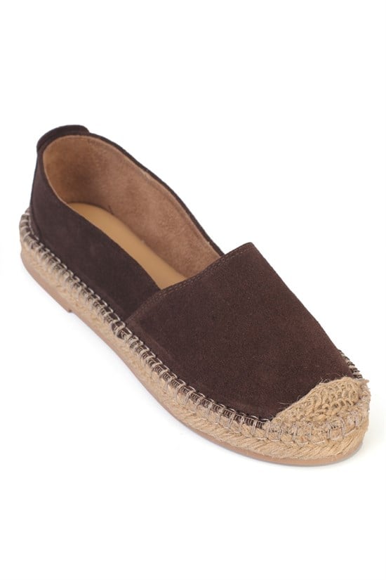 Capone Laurie Genuine Leather Suede Women Brown Espadrille