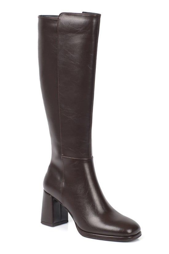 Capone Lavina Platform Square Toe Women Brown Boot