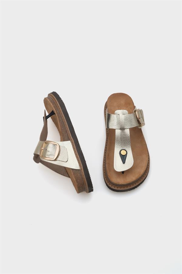 Capone Nina Leather Thong Women Gold Sandals image 5
