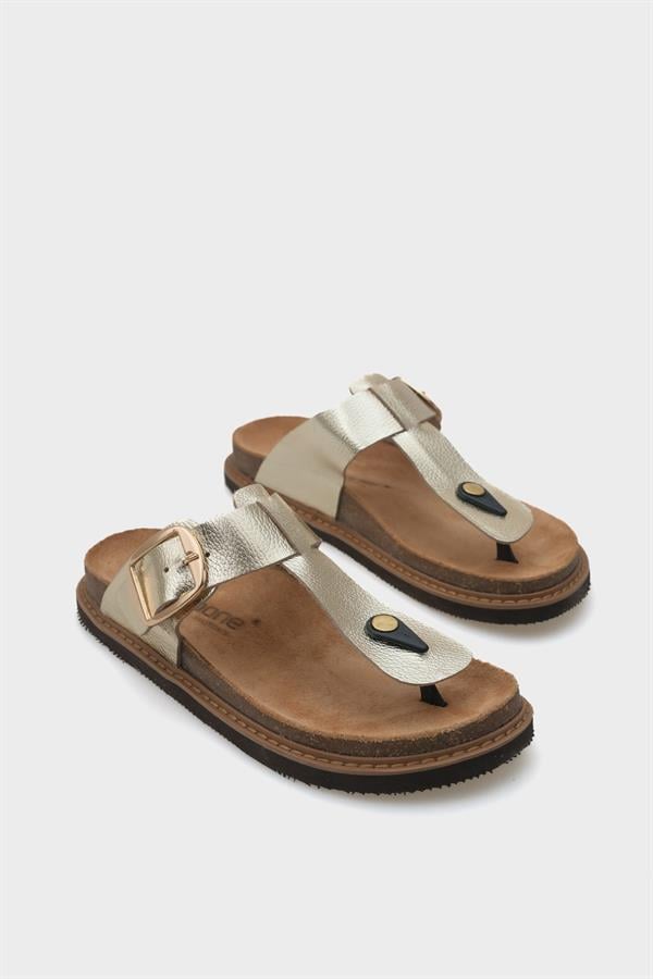 Capone Nina Leather Thong Women Gold Sandals image 3