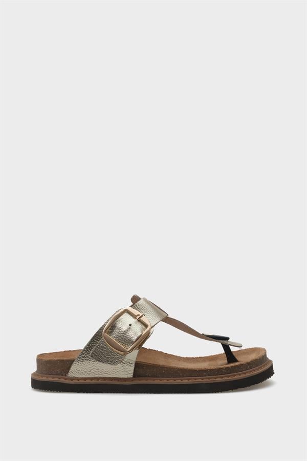 Capone Nina Leather Thong Women Gold Sandals image 1