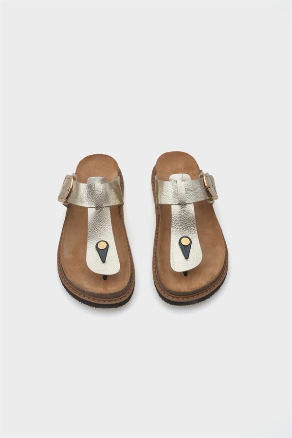 Capone Nina Leather Thong Women Gold Sandals image 6