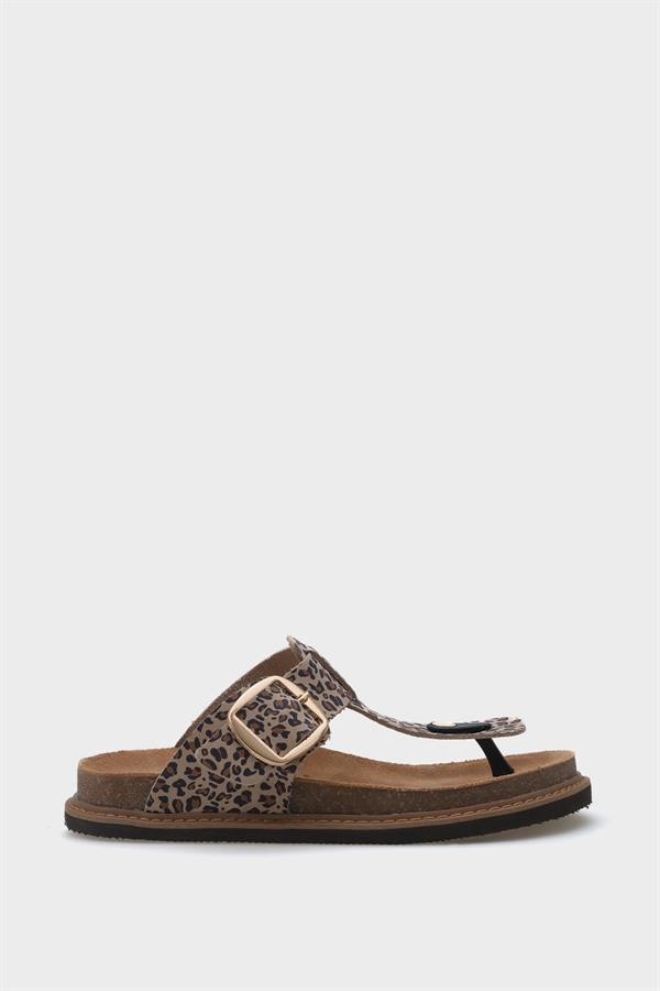 Capone Nina Leather Thong Women Leopard Sandals image 1