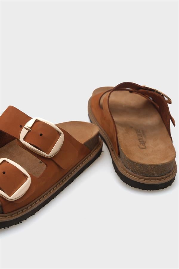 Capone Nicole Leather Women Tan Sandals image 4