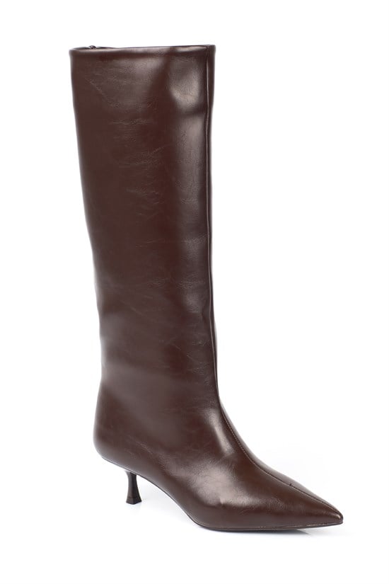 Capone Leila Side Zip Pointed Toe Elegant Mid Heel Women  Boot