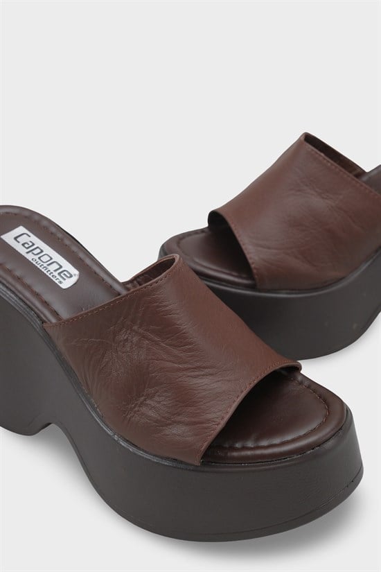 Capone Lena High Wedge Heel Women Brown Sandals image 6