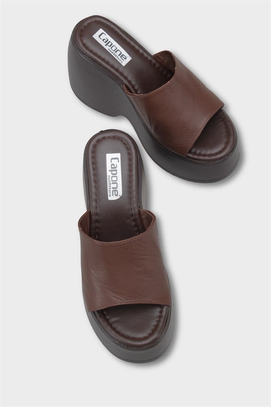 Capone Lena High Wedge Heel Women Brown Sandals image 4
