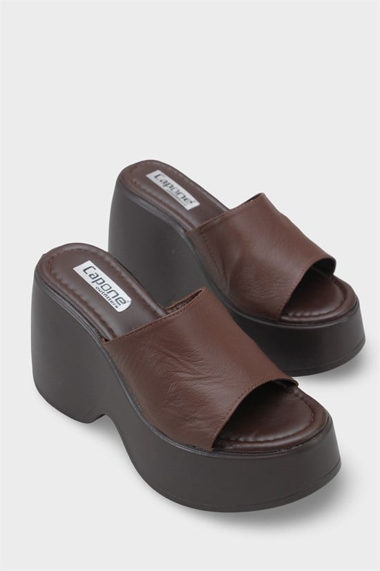 Capone Lena High Wedge Heel Women Brown Sandals image 3