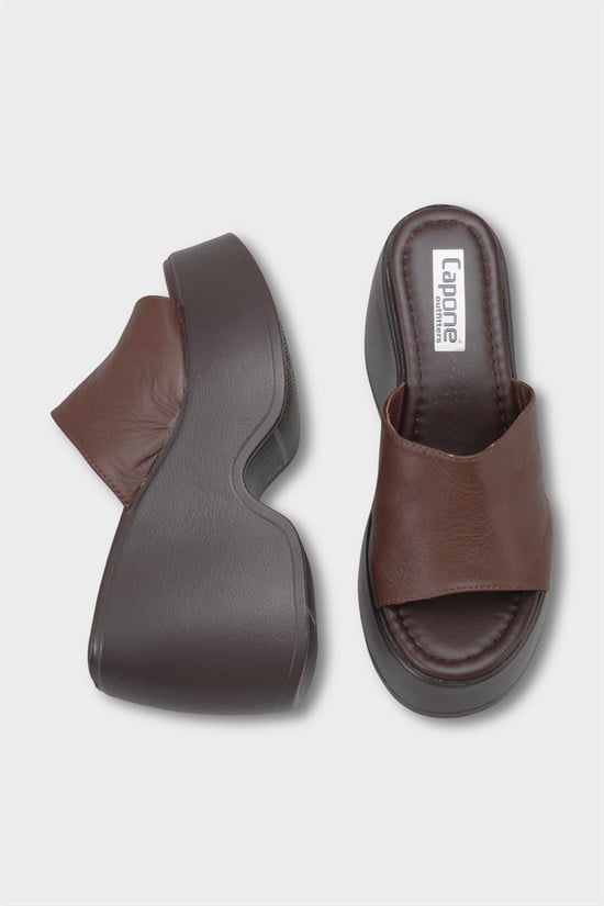 Capone Lena High Wedge Heel Women Brown Sandals image 5