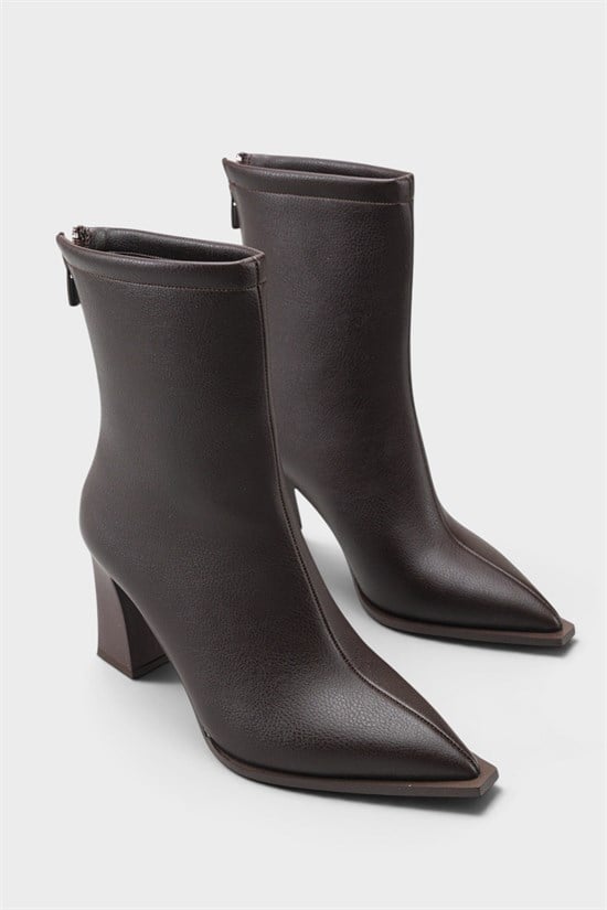 Capone Lizzie Pointed Toe Block Heel Back Zip Elegant Women  Ankle Boot image 3