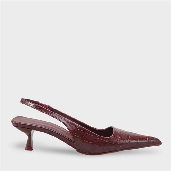 Capone  Lynett Pointed Toe Mid Heel Square Back Slingback Women Burgundy Shoe image 2