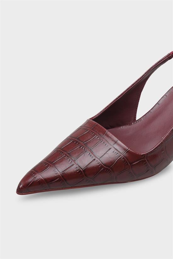 Capone  Lynett Pointed Toe Mid Heel Square Back Slingback Women Burgundy Shoe image 4