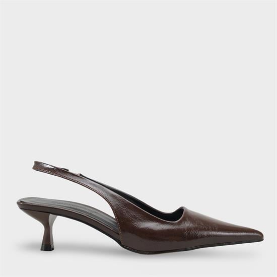 Capone  Lynett Pointed Toe Mid Heel Square Back Slingback Women Brown Shoe image 2