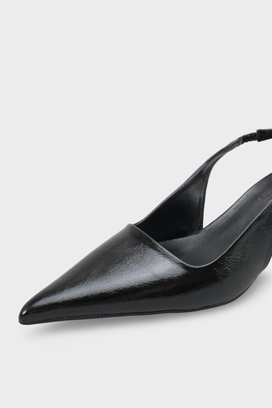 Capone  Lynett Pointed Toe Mid Heel Square Back Slingback Women Black Shoe image 5