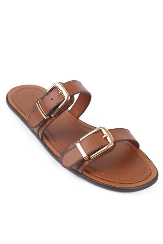 Capone Madalyn Double Buckle Flat Heel Women  Sandal