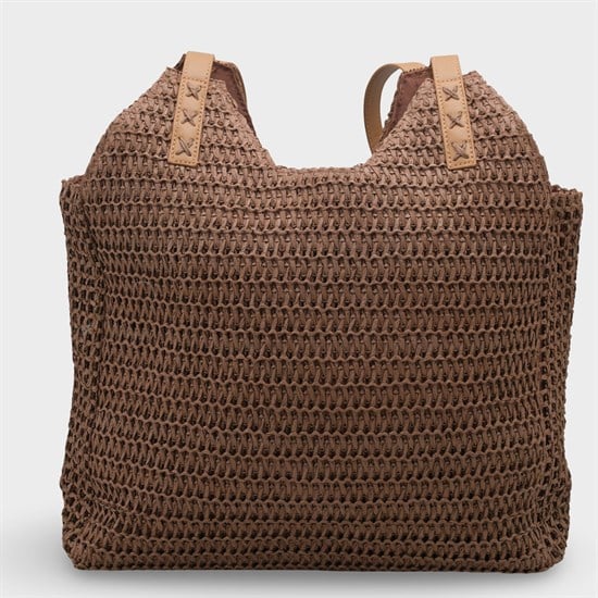 Capone Malaga Raffia Look Women Brown Shoulder Bag
