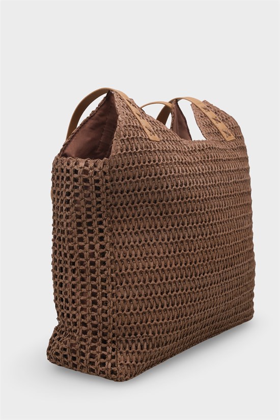 Capone Malaga Raffia Look Women Brown Shoulder Bag image 3