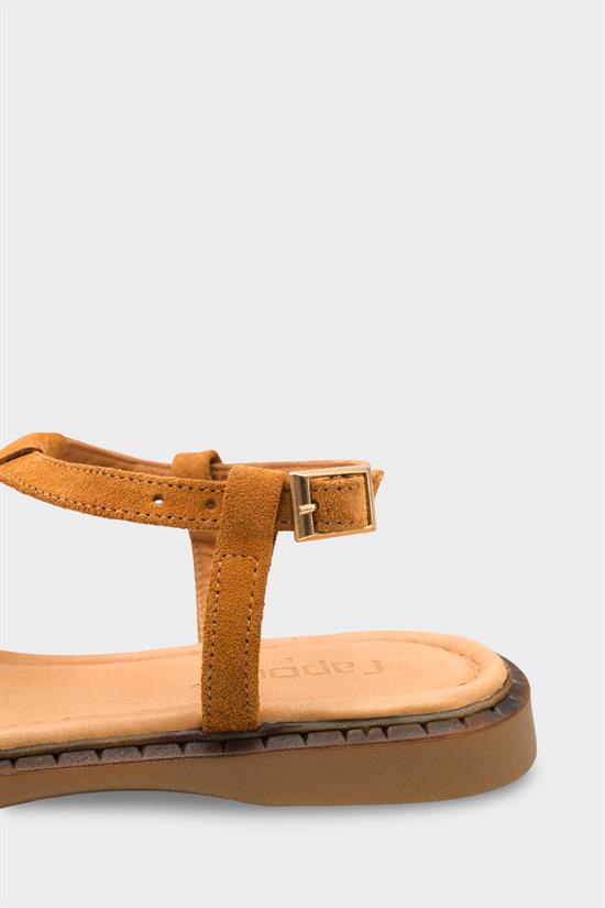 Capone Mallorie Genuine Leather Metal Buckle Flat Heel Women Tan Sandal image 5