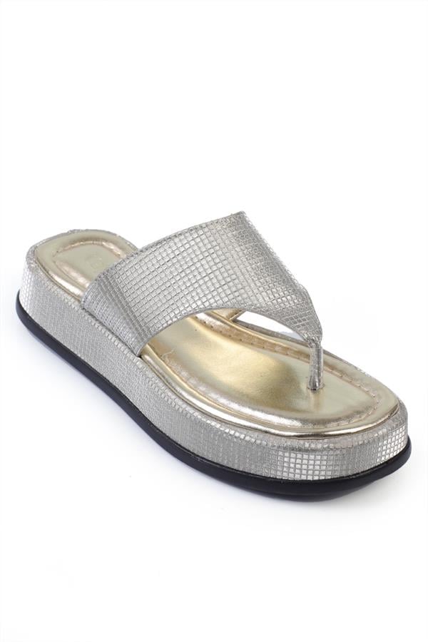 Capone Margalo Wedge Heeled Crystal Embellished Thong Women Gold Sandals image 1