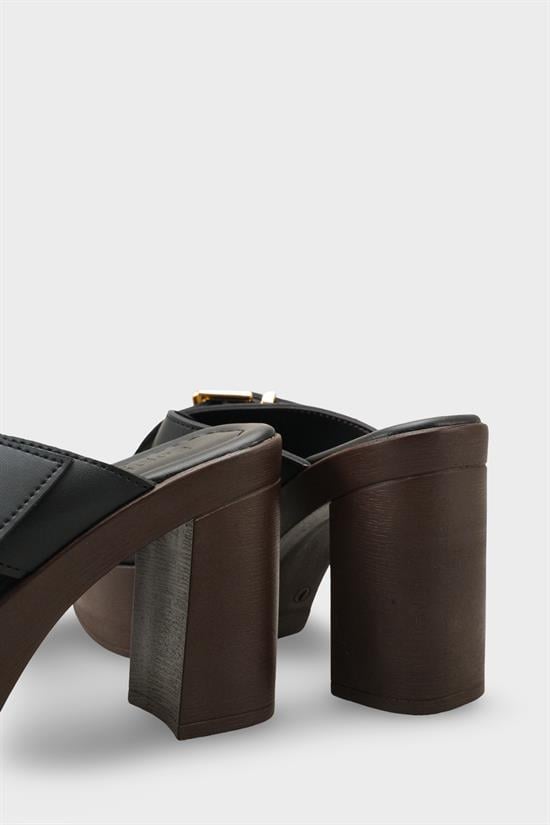 Capone Marlo Platform Cross Band Metal Buckle Women Black Sandal image 5