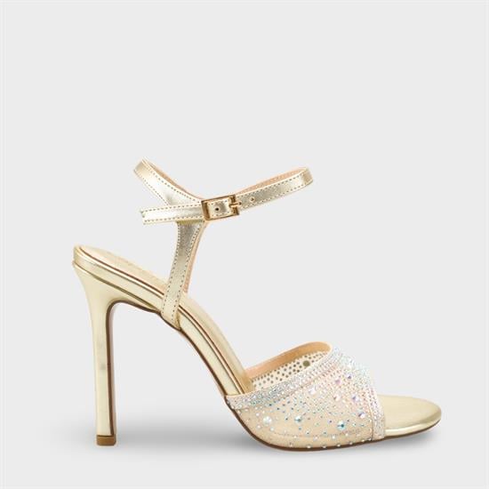 Capone Marney Crystal Embellished High Heel Ankle Strap Women Metallic Gold Wedding Shoe image 2