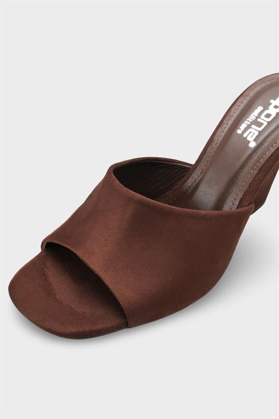 Capone Maurene Genuine Leather Lined Wedge Heel Women Sued Brown Sandal image 5