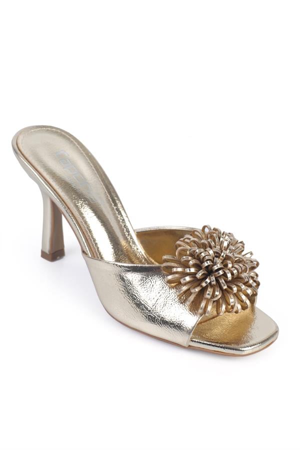 Capone Medium Heel Floral Metallic Women  Sandals