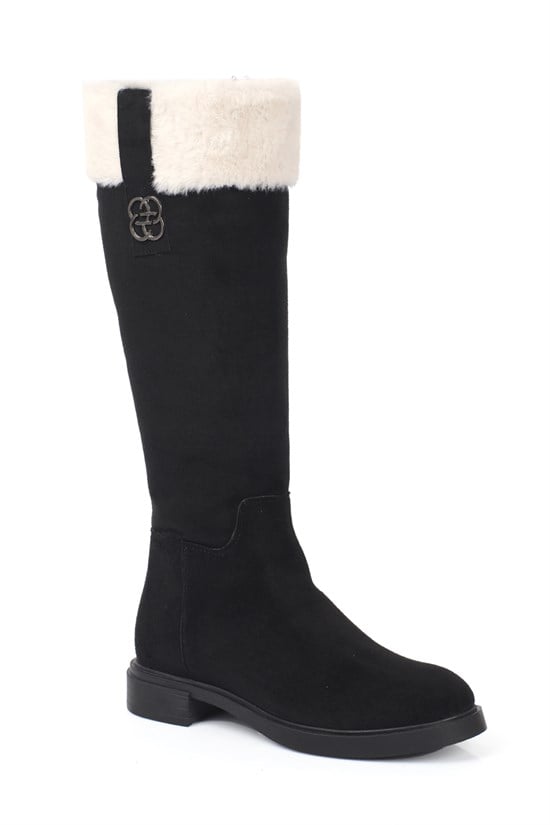 Capone Melitta Faux Fur Trim Suede Look Pull-On Women  Boot
