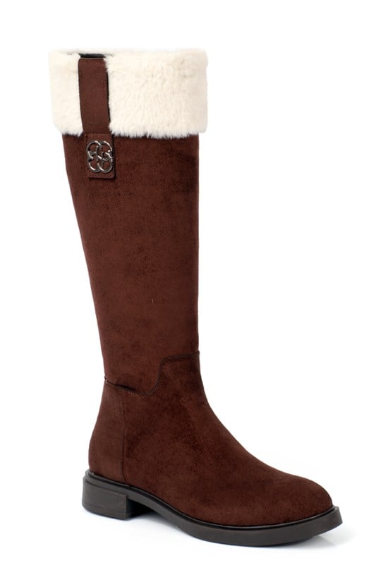 Capone Melitta Faux Fur Trim Suede Look Pull-On Women  Boot