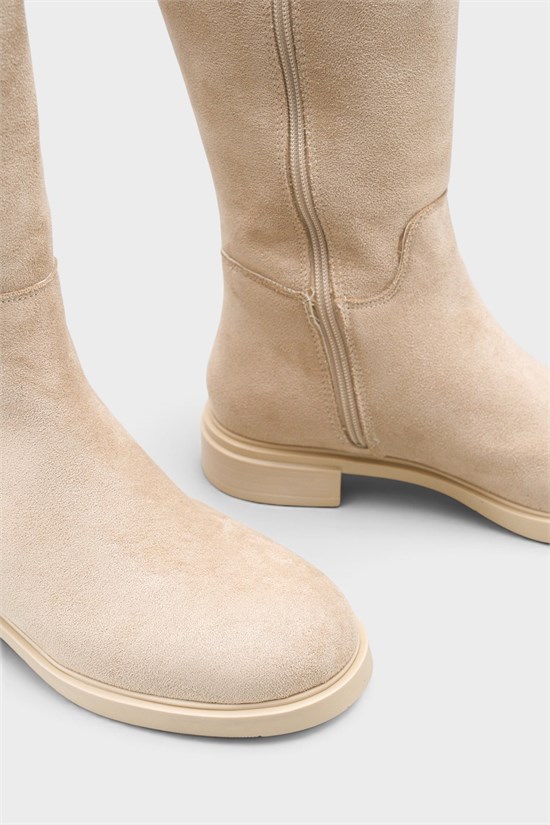 Capone Melitta Faux Fur Trim Suede Look Pull-On Women Mink Boot image 3