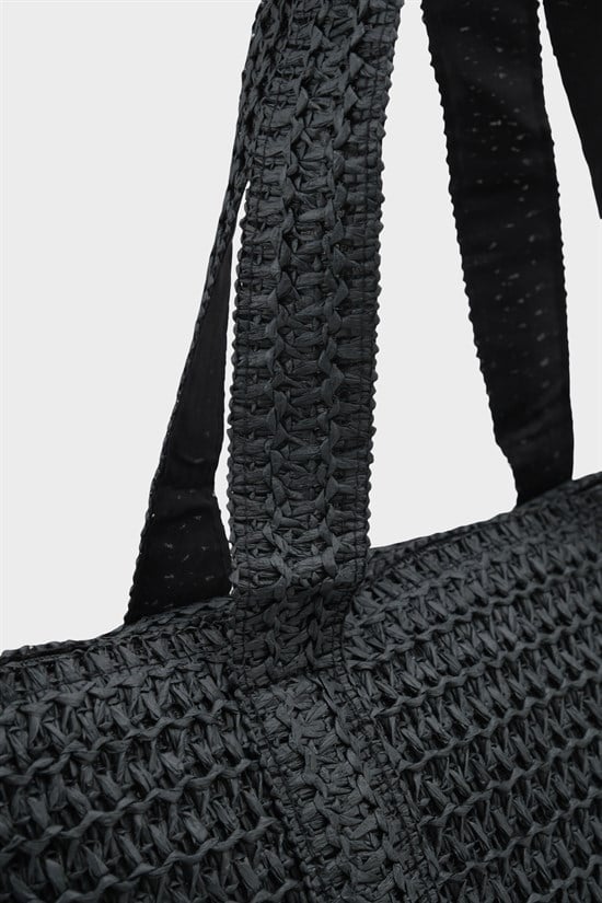 Capone Menorca Raffia Look Women Black Tote Bag image 5