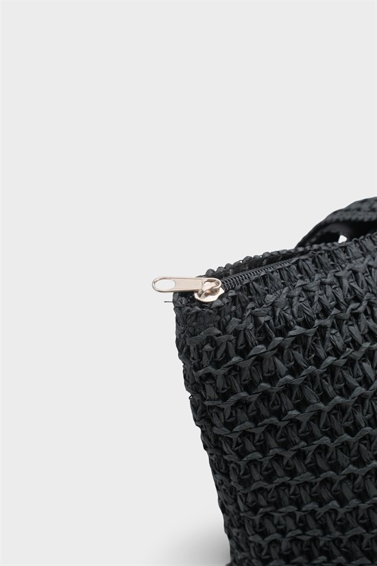 Capone Menorca Raffia Look Women Black Tote Bag image 4