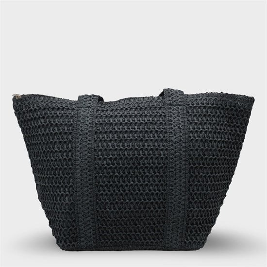 Capone Menorca Raffia Look Women Black Tote Bag image 2