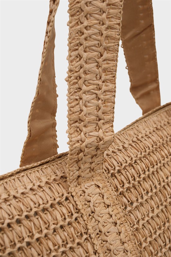 Capone Menorca Raffia Look Women Mink Tote Bag image 5