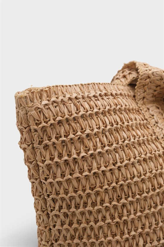 Capone Menorca Raffia Look Women Mink Tote Bag image 4