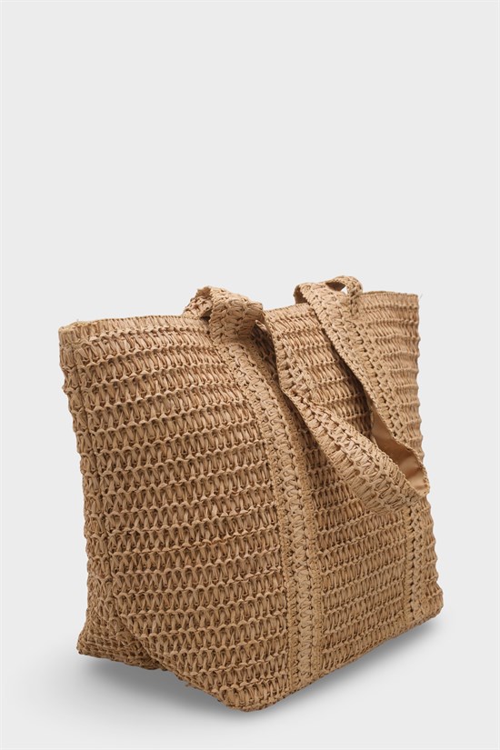 Capone Menorca Raffia Look Women Mink Tote Bag image 3