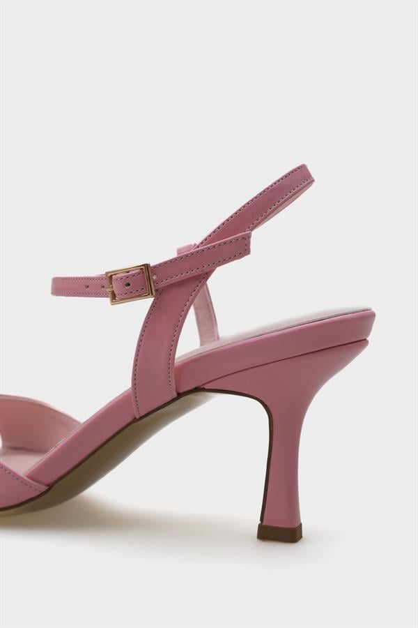 Capone Dale Mid Heel Ankle Strap Buckled Women Pink Sandals image 5