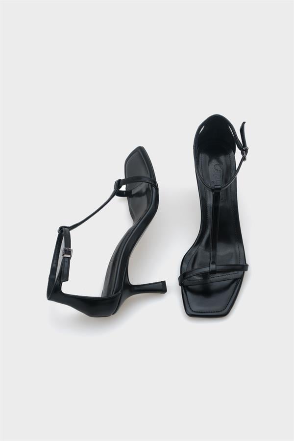 Capone Mid Heel Ankle Strap Women Black Sandals image 6