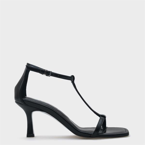 Capone Mid Heel Ankle Strap Women Black Sandals image 2
