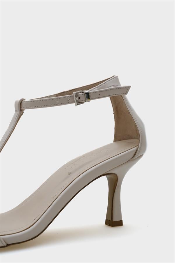 Capone Mid Heel Ankle Strap Women Ecru Sandals image 5