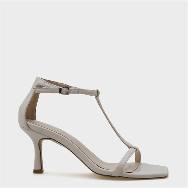 Capone Mid Heel Ankle Strap Women Ecru Sandals image 2