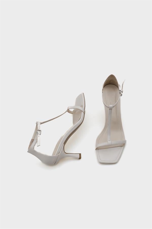 Capone Mid Heel Ankle Strap Women Ecru Sandals image 6