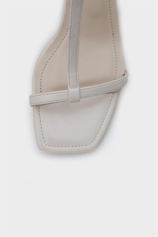 Capone Mid Heel Ankle Strap Women Ecru Sandals image 3