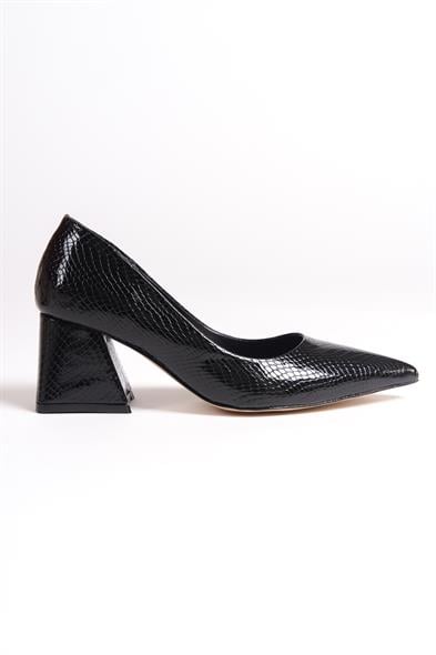 Capone Mid Heel Soft Padded Insole Women Black Shoes image 6