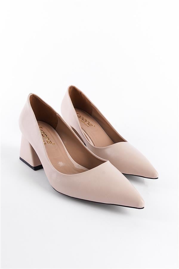 Capone Mid Heel Soft Padded Insole Women Beige Shoes