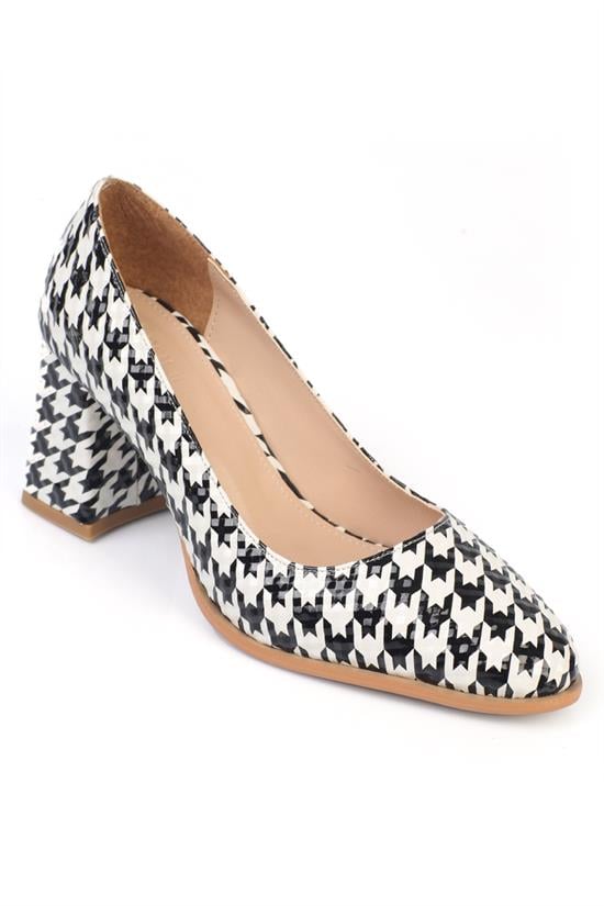 Capone Mid-Heel Women Houndstooth Shoes