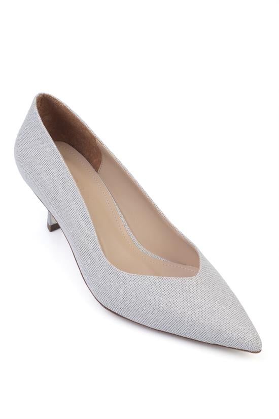 Capone Mid Heeled Metal Heeled Women Silver Stiletto image 1
