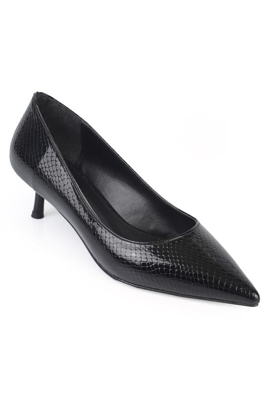 Capone Mid-Heeled Women Metallic Black Stiletto